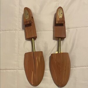Pair Mens Nordstrom Cedar Shoe Trees 12 Med Width Large Brown Brass Hardware EUC